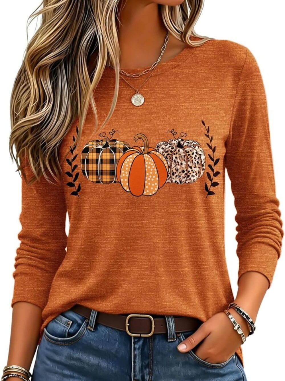 Casual Long Sleeve Crewneck T-Shirts for Women | Fall Fashion Tops